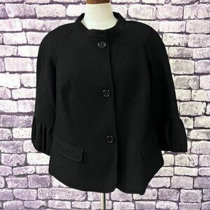 Talbots Black Fully Lined 3/4 Sleeve Jacket Size 16W